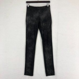 BCBGMaxAzria Women's Size Small Black Metallic Silver Pull On Stretch Leggings